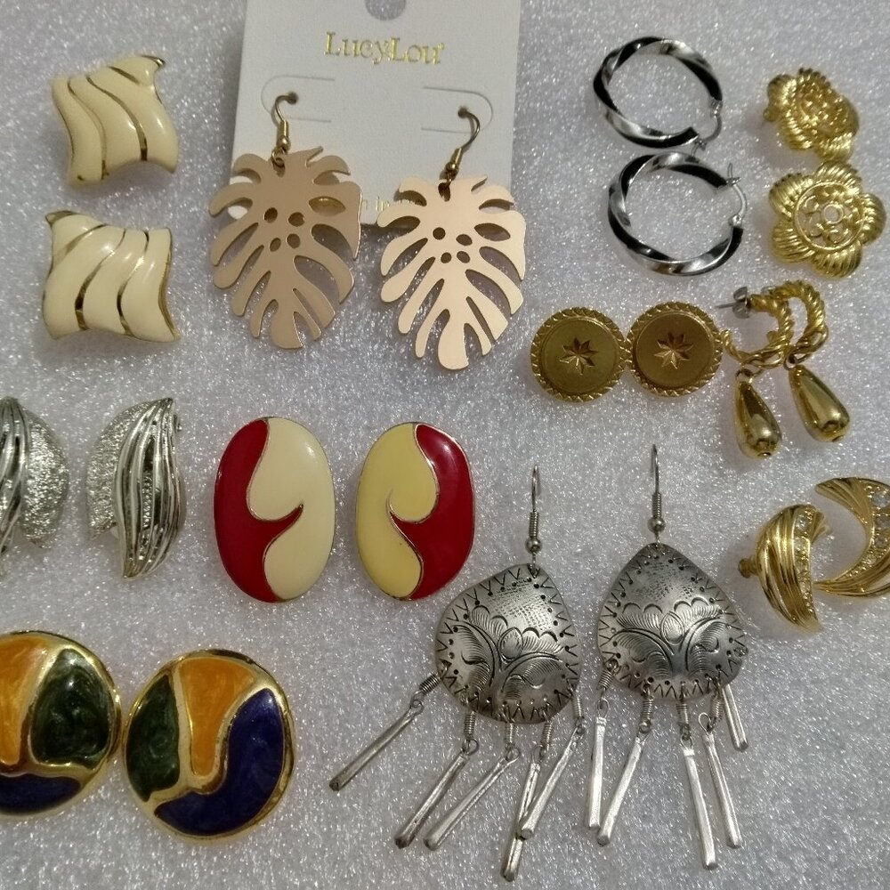 Vintage to modern lot of 11 pairs of earrings.